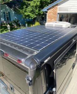 Van solar panel rooftop with Fiamma awning