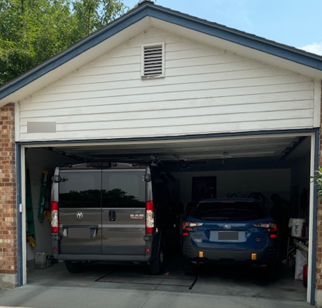 Ram ProMaster 1500 parked inside my garage